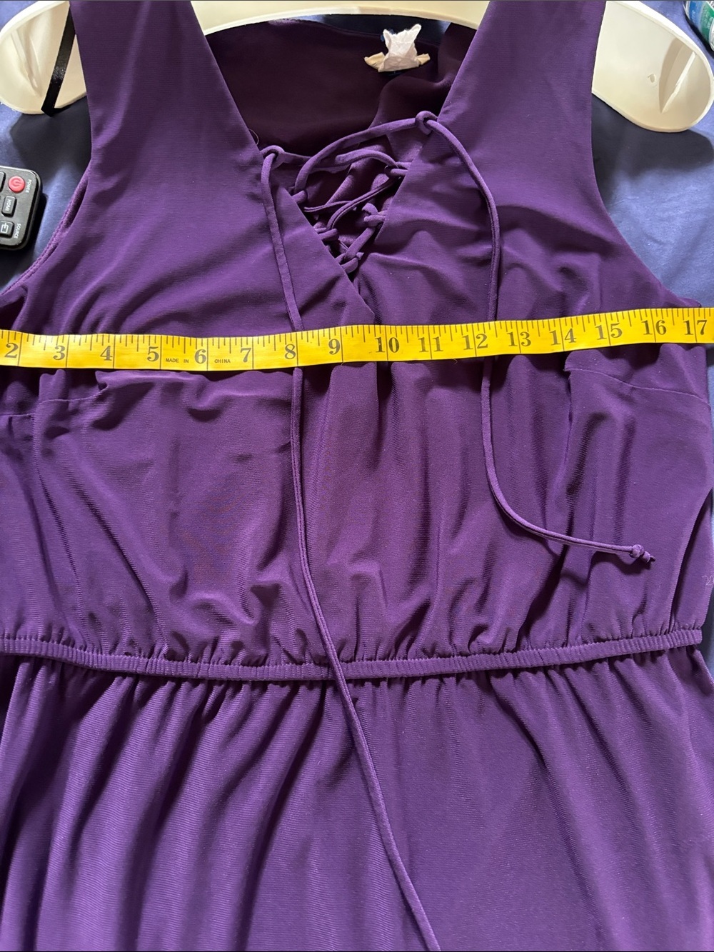 Sleeveless Purple Lace-Up Mini Dress - Picture 7 of 7